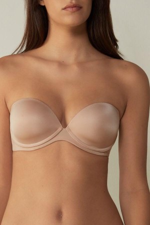 Intimissimi Anna Bandeau in Ultralight Microfiber BH Dame Beige | NOHK4956