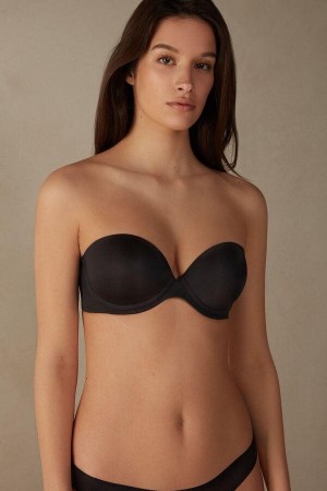 Intimissimi Anna Bandeau in Ultralight Microfiber BH Dame Svarte | NORW4843