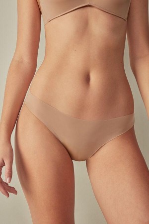 Intimissimi Brazilian in Seamless Ultra Light Microfiber Truser Dame Beige | NOMA3497