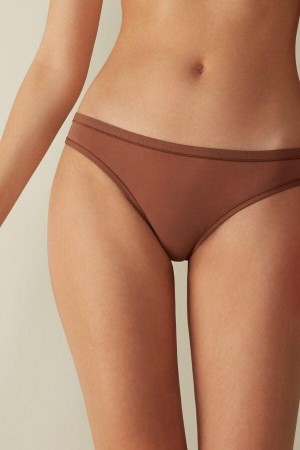 Intimissimi Brazilian in Ultralight Supima® Bomull Truser Dame Mørke Beige | NOYU3518