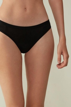 Intimissimi Brazilian in Ultralight Supima® Bomull Truser Dame Svarte | NOOR3515