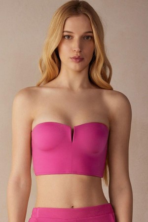 Intimissimi Bustier Top in Ultralight Microfiber BH Dame Rosa | NOPQ4855