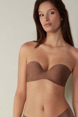 Intimissimi Daila Ultralight Microfiber Bandeau BH Dame Mørke Beige | NOHK4849