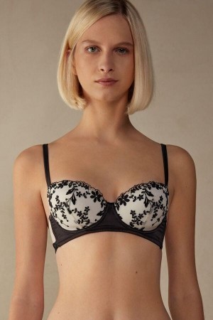 Intimissimi Delicate Love Sofia Balconette BH Dame Lyse Gul Svarte | NOFM5001