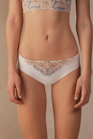 Intimissimi Ephemeral Beauty Seamless Bomull Truser Dame Hvite | NONB3706