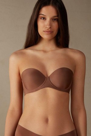 Intimissimi Giada Microfiber Bandeau BH Dame Mørke Beige | NONB4948