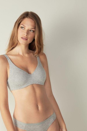 Intimissimi Greta Balconette in Bomull BH Dame Lyse Grå | NOSO4953