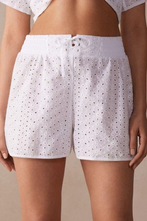 Intimissimi Hello Sunshine Sangallo Blonder Shorts Pyjamas Dame Hvite | NOQZ4095