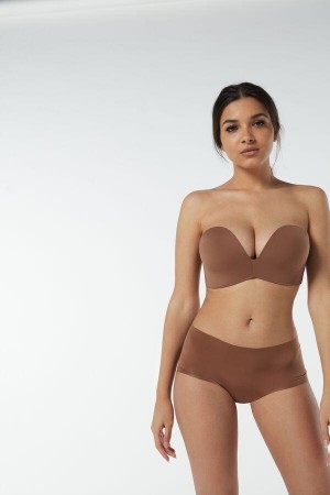 Intimissimi Laura Microfiber Bandeau BH Dame Mørke Beige | NOPQ4837