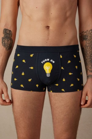 Intimissimi Light Bulb in Stretch Supima® Bomull Boxer Herre Blå Lyse | NOAP3434