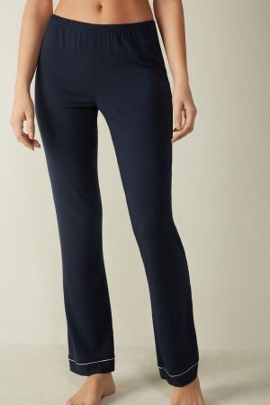 Intimissimi Long Micromodal Trousers Pyjamas Dame Blå | NOQZ4043