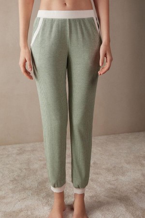 Intimissimi Lost in Fields Full Length Pants in Modal Pyjamas Dame Grønn | NONB4018