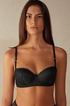 Intimissimi Luxury Treats Sofia Balconette BH Dame Svarte | NOPQ4520