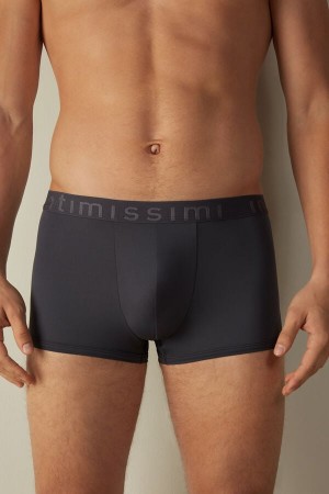 Intimissimi Microfiber Logo Shorts Boxer Herre Grå | NOSO3433