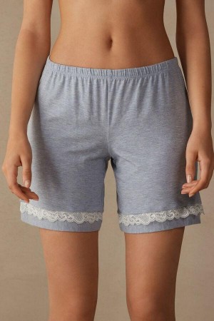 Intimissimi Modal Shorts with Blonder Details Pyjamas Dame Lyse Blå | NOWY4067