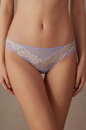 Intimissimi Pretty Flowers Brazilian Truser Dame Lavendel Hvite | NOAP3583