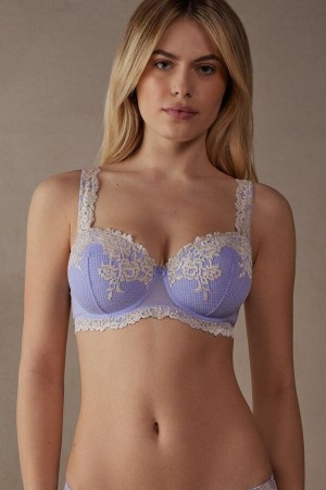 Intimissimi Pretty Flowers Sofia Balconette BH Dame Lavendel Hvite | NODN4569