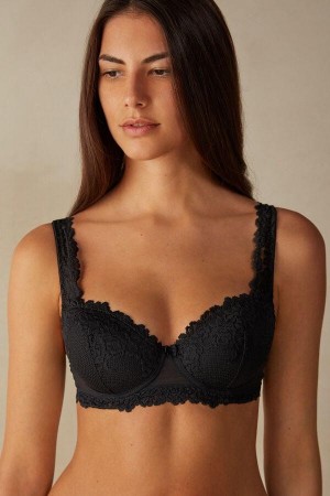 Intimissimi Pretty Flowers Sofia Balconette BH Dame Svarte | NOSO5003