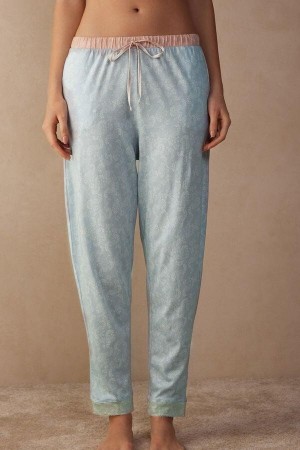 Intimissimi Romantic Cashmere Full Length Bomull Pants Pyjamas Dame Lyse Blå | NOHK4028