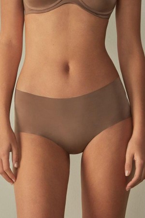 Intimissimi Seamless Microfiber Hipster Truser Dame Mørke Beige | NORW3728