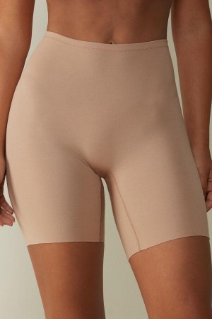 Intimissimi Seamless Supima® Bomull Shorts Truser Dame Beige | NODN3719