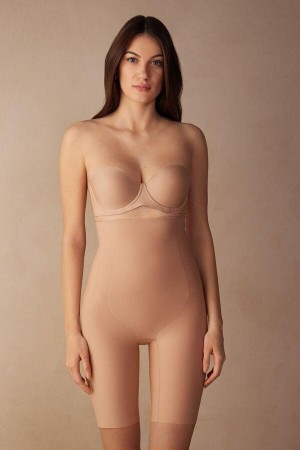 Intimissimi Shaping Shorts in Seamless Microfiber Truser Dame Beige | NORW3753