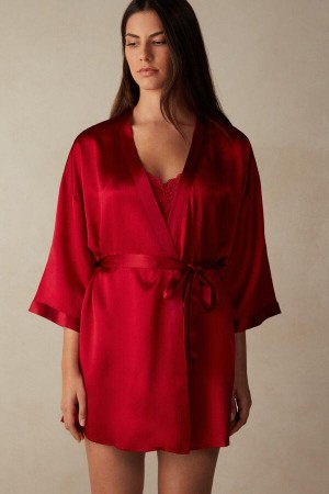 Intimissimi Silk Kimono Pyjamas Dame Rød | NOHK3845