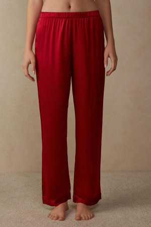 Intimissimi Silk Satin Pants Pyjamas Dame Rød | NOPQ3982