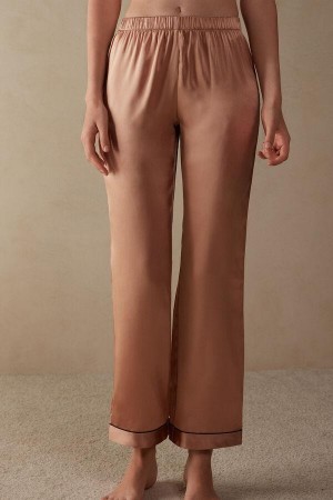 Intimissimi Silk Satin Pants Pyjamas Dame Rosa | NODN3979