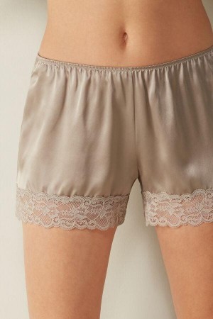 Intimissimi Silk Shorts Pyjamas Dame Beige | NOOR4060