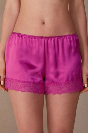 Intimissimi Silk Shorts Pyjamas Dame Rosa | NOXF4074