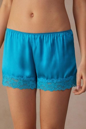 Intimissimi Silk Shorts Pyjamas Dame Turkis | NOLH4076