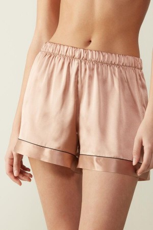 Intimissimi Silk Shorts with Contrast Trim Pyjamas Dame Rosa | NOIS4061