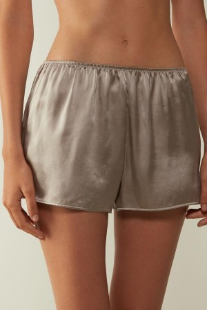 Intimissimi Smooth Silk-Satin Shorts Pyjamas Dame Beige | NOTV4064