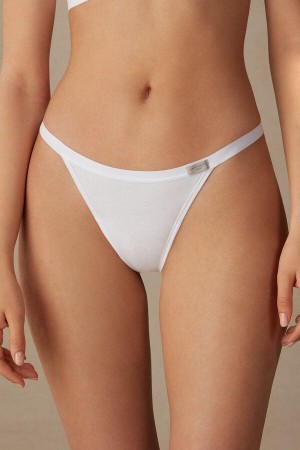 Intimissimi String Thong in Bomull Truser Dame Hvite | NOAP3773