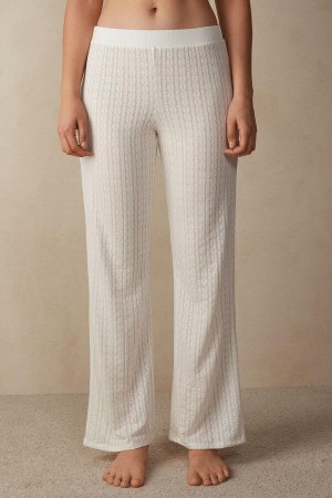 Intimissimi Timeless Heritage Full Length Pants Pyjamas Dame Hvite | NOPQ4000