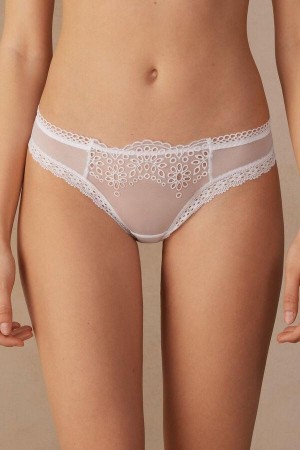 Intimissimi Timeless Simplicity Brazilian Truser Dame Hvite | NOWY3599