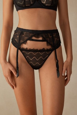 Intimissimi Urban Nomad Garter Belt Dameundertøy Dame Svarte | NOSO4161