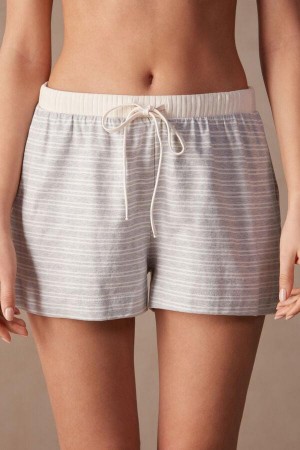 Intimissimi Vanlige Sunday Shorts Pyjamas Dame Grå Lyse Gul Beige | NOFM4082