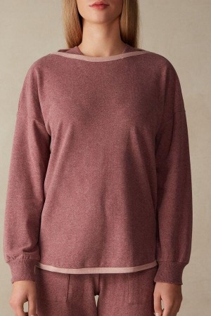 Intimissimi Vinter Candies Long Sleeve Top Pyjamas Dame Mørke Rosa | NOTV3908