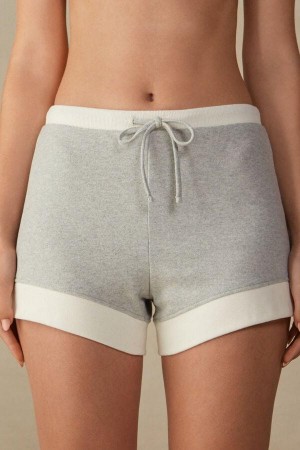 Intimissimi Warm Cuddles Shorts Pyjamas Dame Grå Hvite | NOCE4073