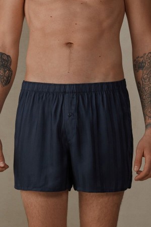 Intimissimi Woven Modal Boxer Herre Mørke Blå | NONB3446