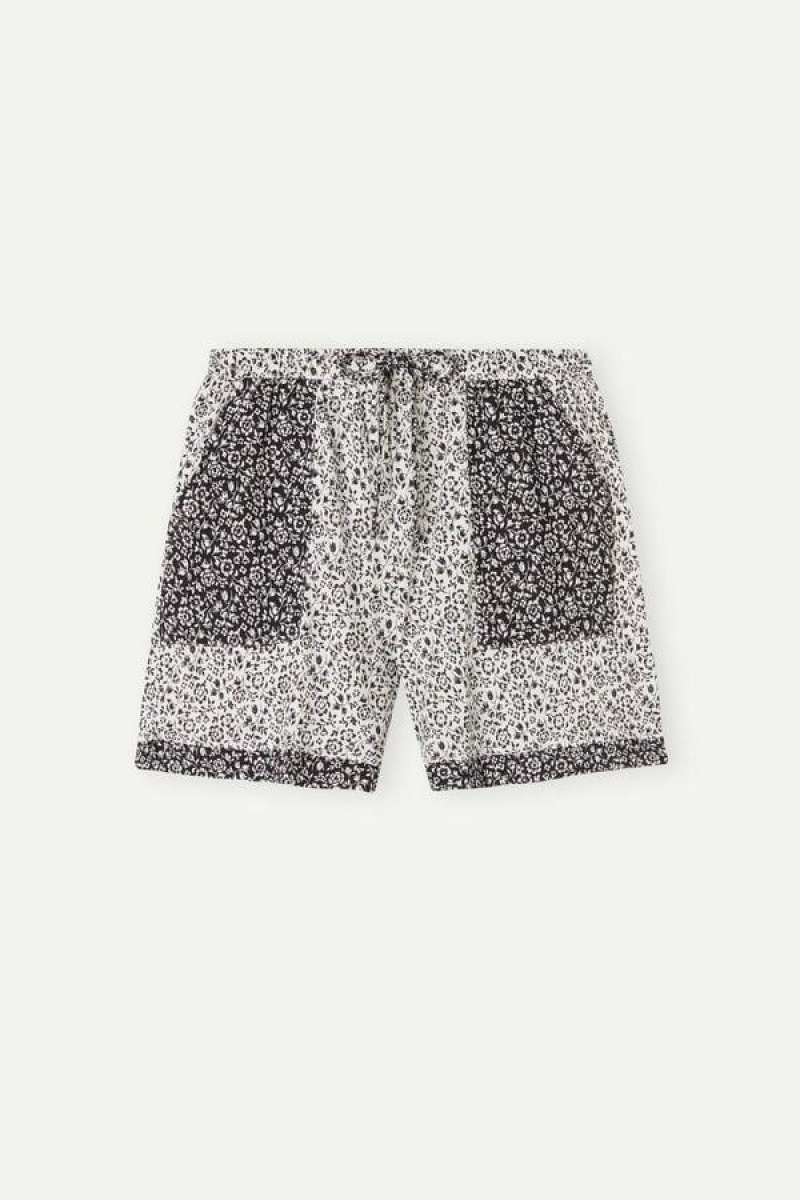 Intimissimi A Floral Affair Bomull Shorts Pyjamas Dame Lyse Gul | NOBC4071