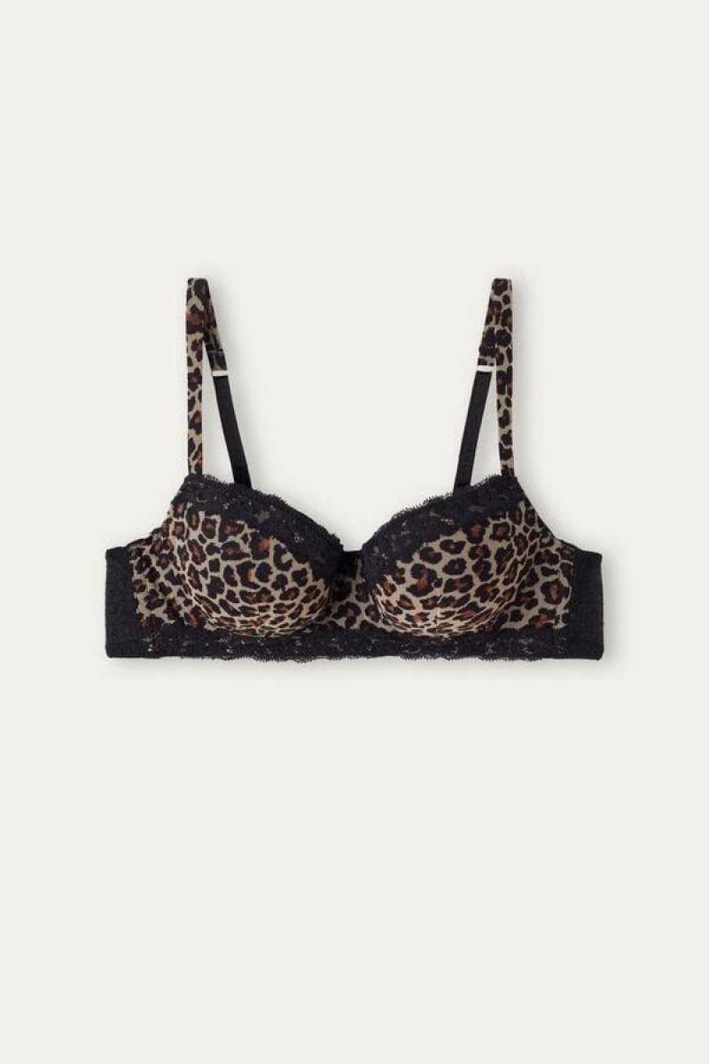 Intimissimi Animal Vibes Sofia Balconette BH Dame Svarte | NODN4465