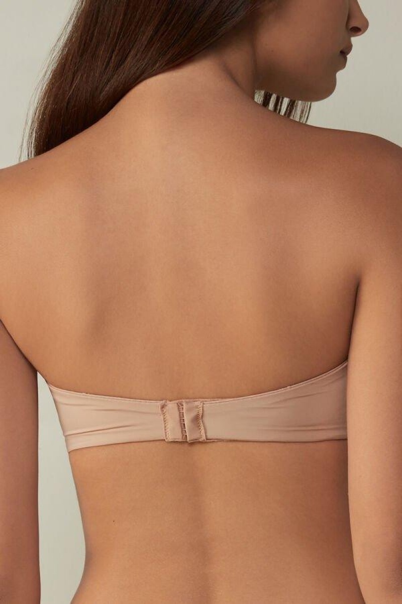 Intimissimi Anna Bandeau in Ultralight Microfiber BH Dame Beige | NOHK4956