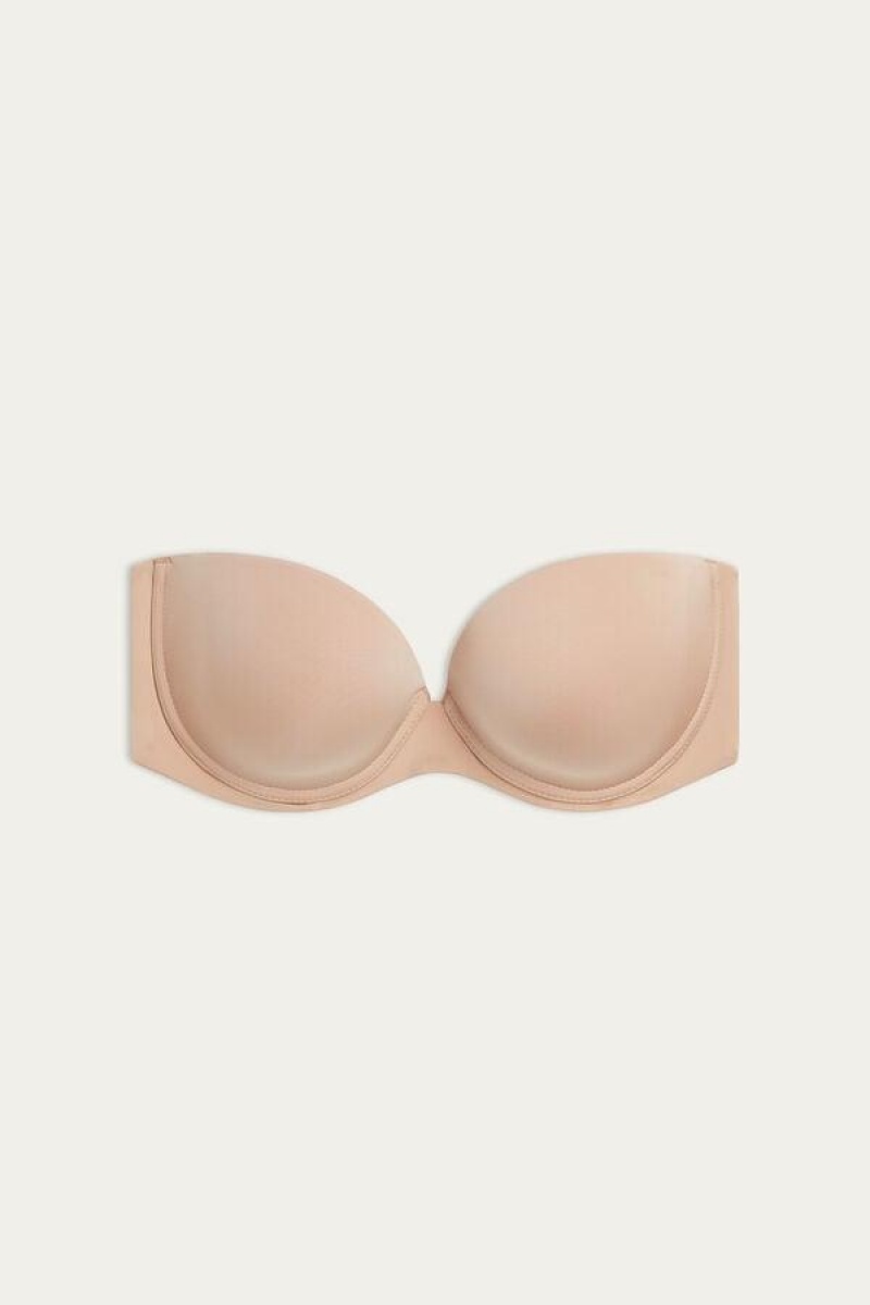 Intimissimi Anna Bandeau in Ultralight Microfiber BH Dame Beige | NOHK4956