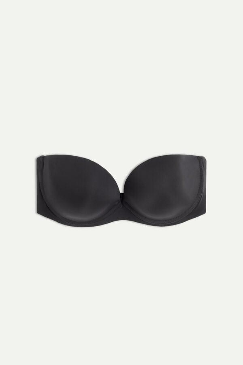 Intimissimi Anna Bandeau in Ultralight Microfiber BH Dame Svarte | NORW4843