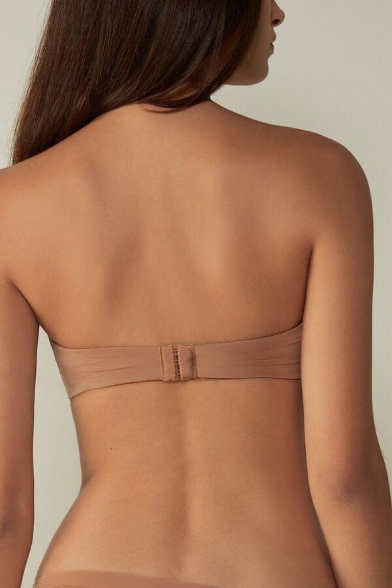 Intimissimi Anna Bandeau in Ultralight Microfiber BH Dame Beige | NOFM4958