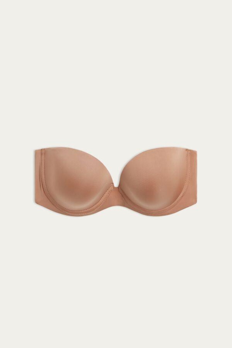 Intimissimi Anna Bandeau in Ultralight Microfiber BH Dame Beige | NOFM4958