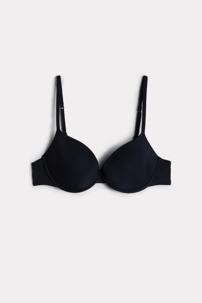 Intimissimi Bellissima Push-up in Microfiber BH Dame Svarte | NOSO4708